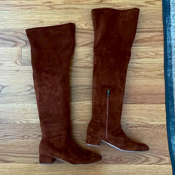 Anthropologie wide-calf over-the-knee boots, brown suede